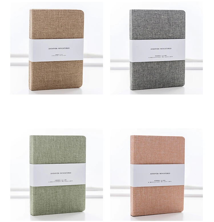 Promotion gift Fabric Cloth Hardcover Notebook Diary Journal Linen college-ruled Notebook Custom Printing School Supplies