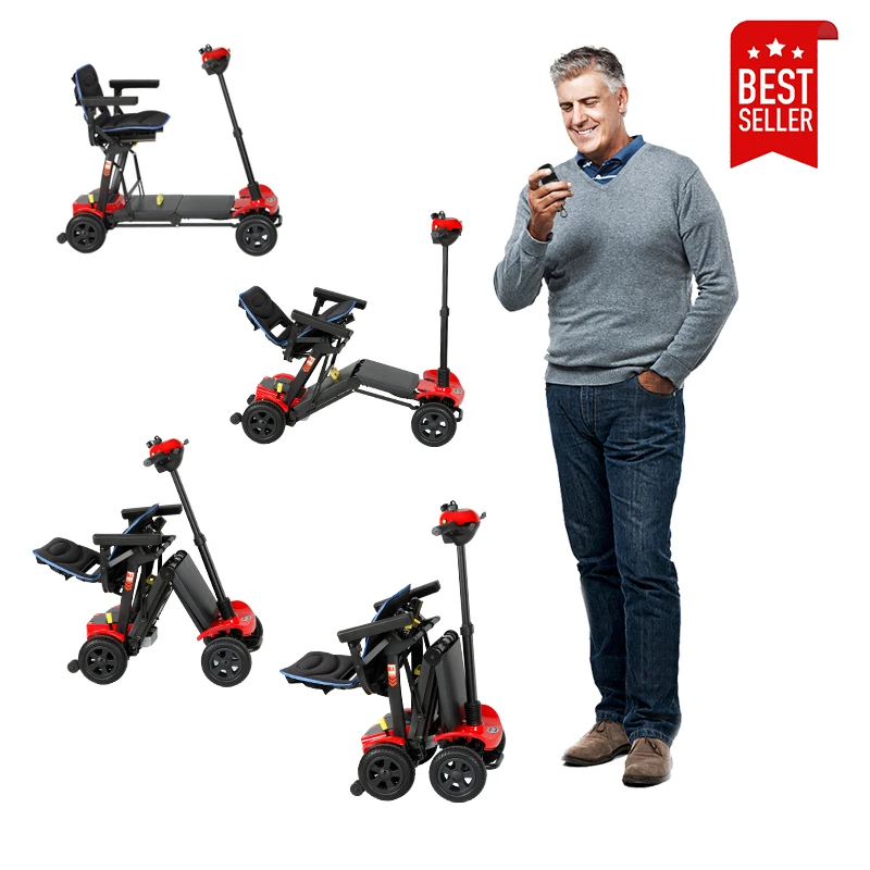 Elderly Folding E Scooter Easy Operate Lightweight 4 Wheel Mobility Scooters