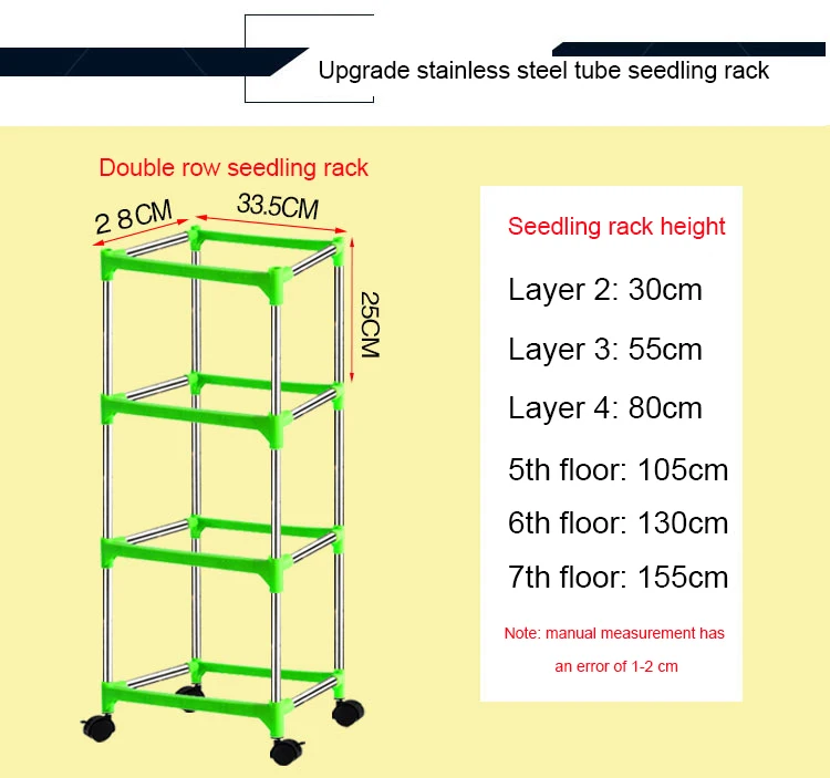 Plastic+Stainless Steel Vertical Hydroponic System Microgreen Seeding Trays Indoor Grow Farm Rack