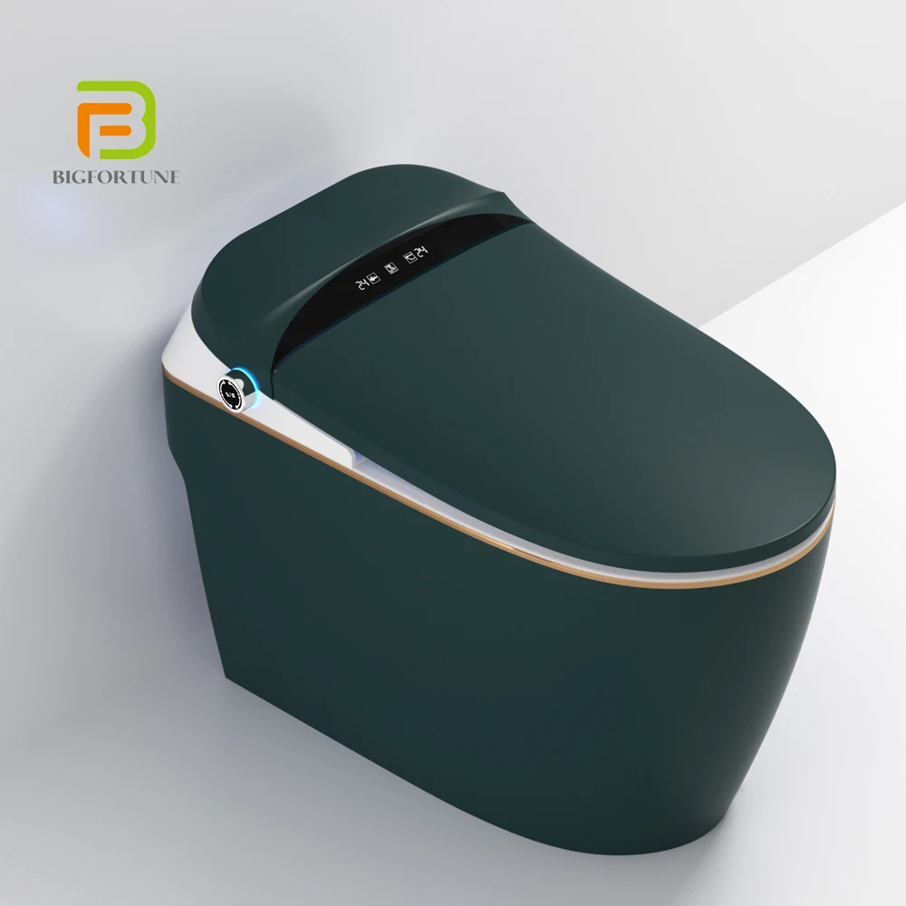 Modern hotel green bathroom smart toilet sanitary ware ceramic wc automatic flip intelligent toilet bowl