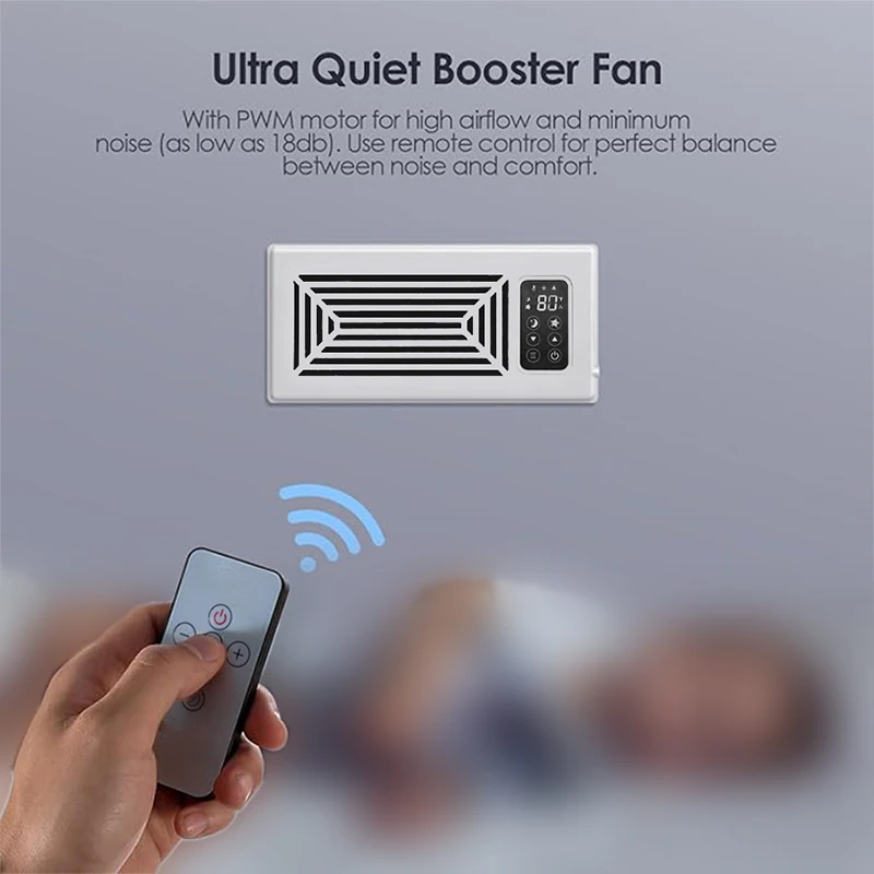 Super Quiet 4  x 10 inch 6x12 inch  US Standard Register Booster Exhaust Vent Fan with Thermostat