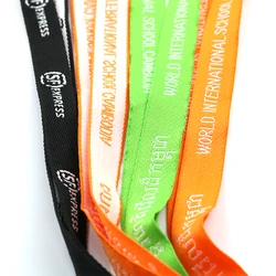 Quality Embroidered Woven Fabric Lanyard Custom Embroidered Lanyard