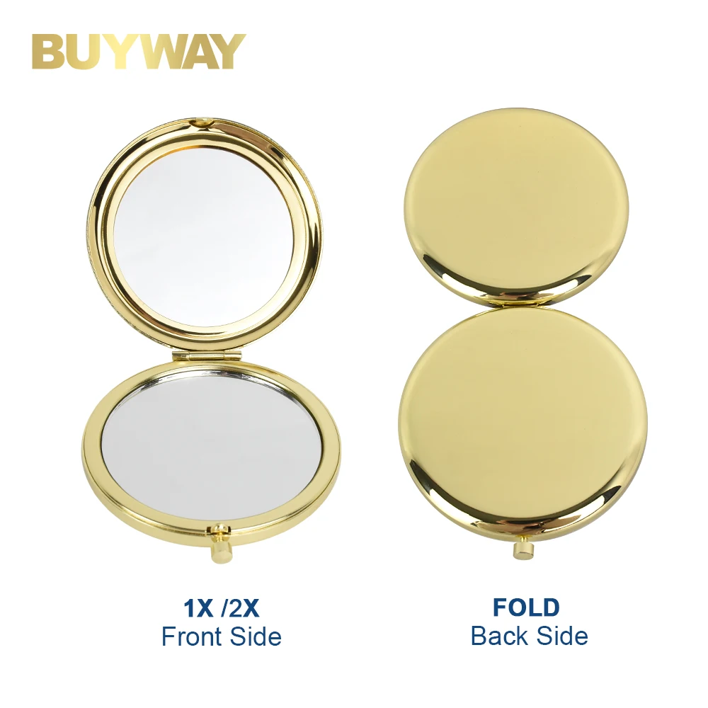 Wholesale Round Hand Compact Travel Small Cosmetic Pocket Mirrors Handheld Makeup Gift Folding Custom Logo Mini Cheap Mirror