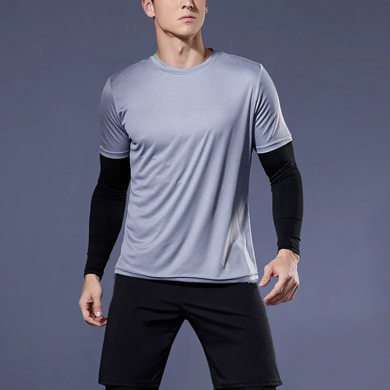 factory wholesale custom quick dry 2 pieces set training sports wear men gym wear