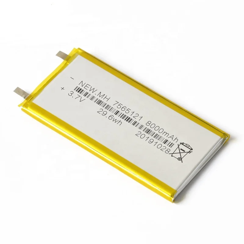 7565121 1060100 9060100 126090 lithium polymer battery lipo 8000mah 3.7v 29.6wh battery for mechanical computer