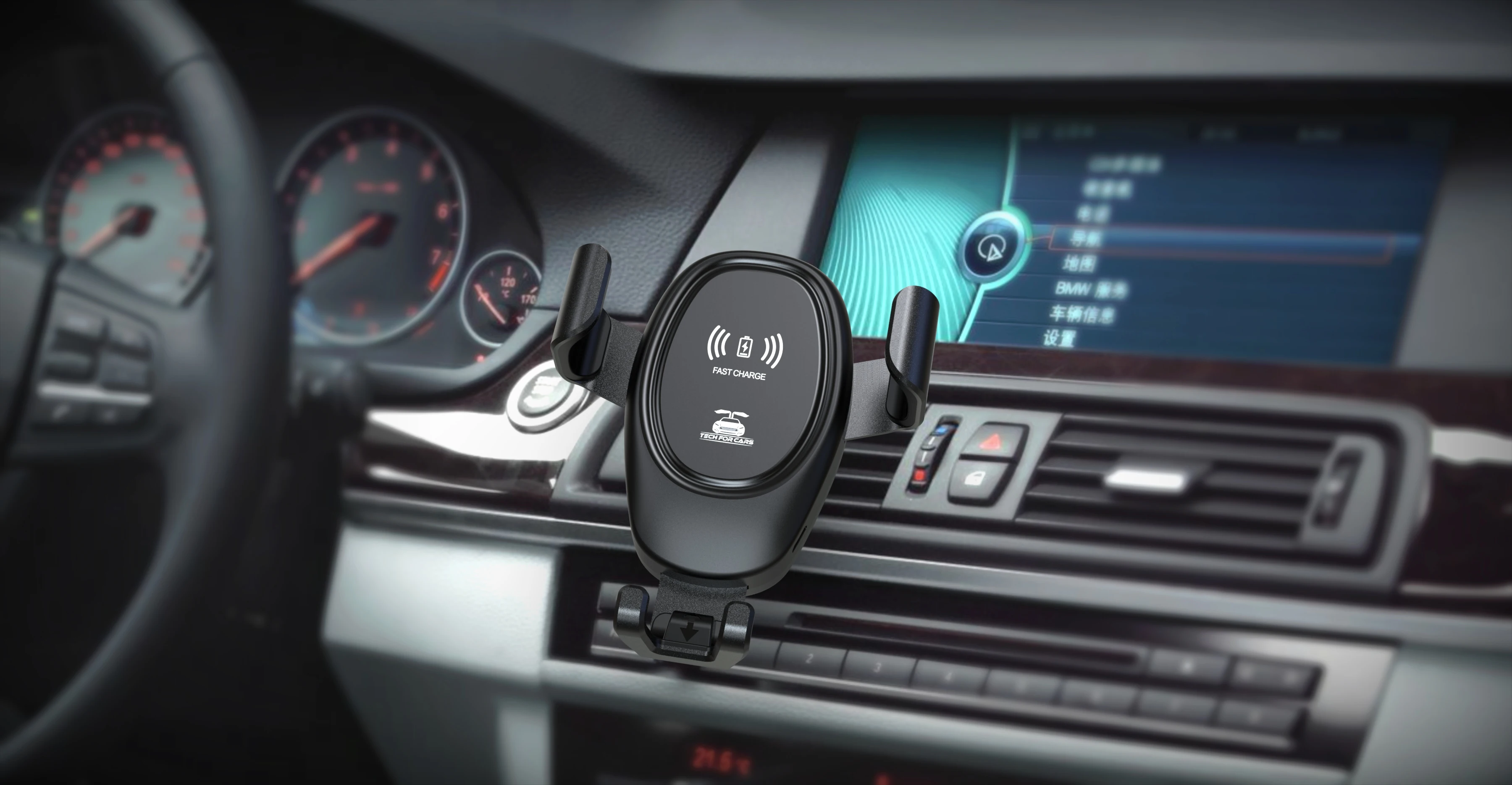 15W Wireless Car Charger CE FCC Rohs Fast Charging Phone Holder Mount Car for iPhone xr Huawei Samsung Smart Phone