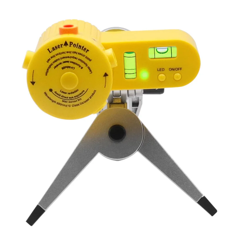 Multifunction Yellow Cross Line Laser Leveler with Tripod Horizontal & Vertical Line Tool Worldwide Compatible