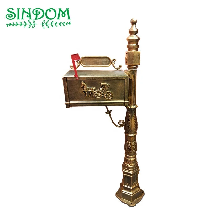 High Quality Community Mailbox Craft Metal Post Letter Box with Flag