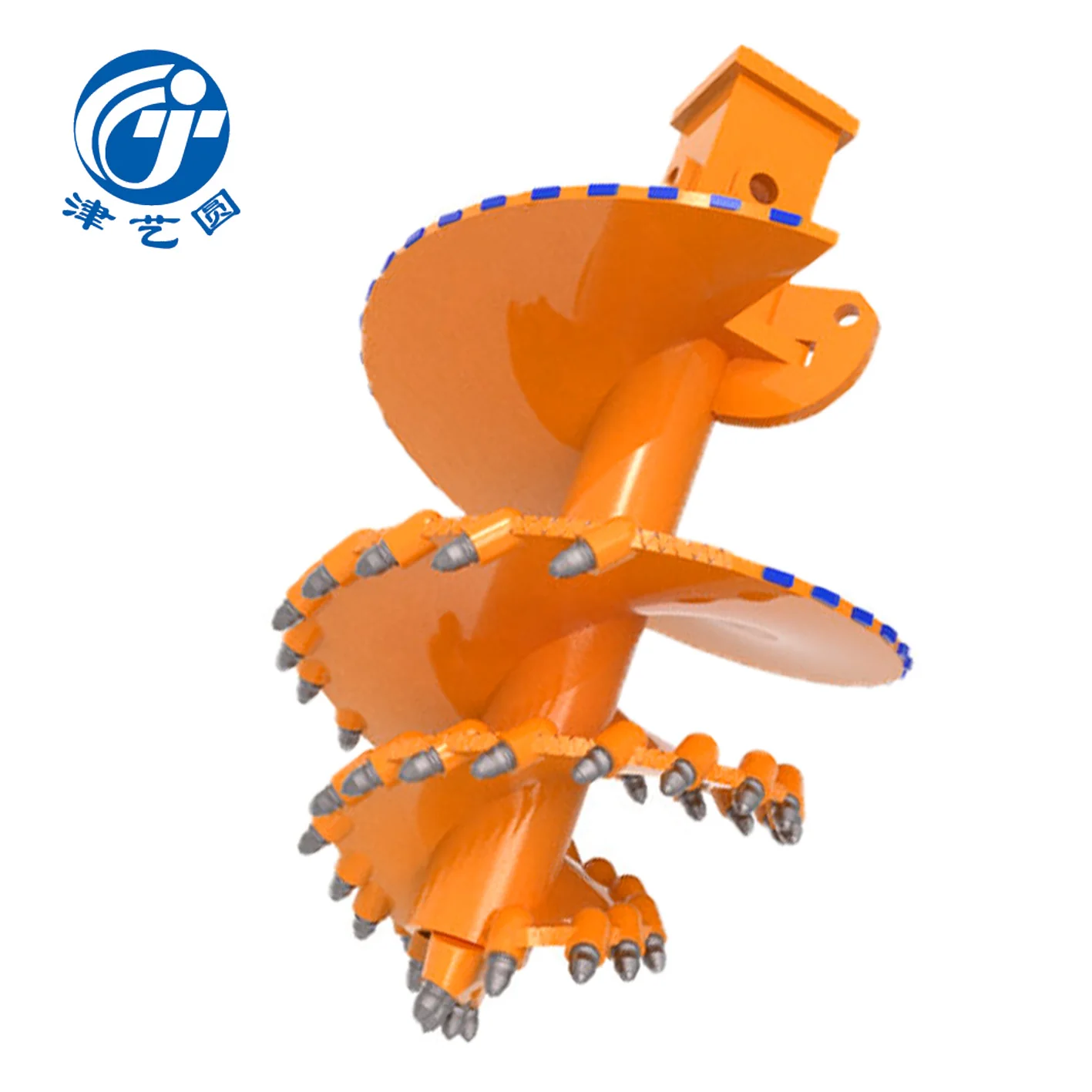 JYY Rock Drill Auger Aggressive Tapered Cutting Head With Rotating Picks Designed for Drilling Hard Rock