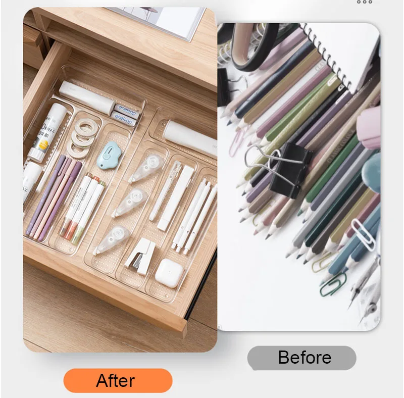 2024 Upgraded Newest Plastic Kitchen Drawer Utensil Organizer Divided Storage Container for Silverware Spatulas Gadgets