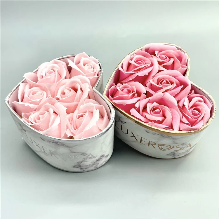 High quality luxury cardboard paper box printing marbling custom logo packaging flowers