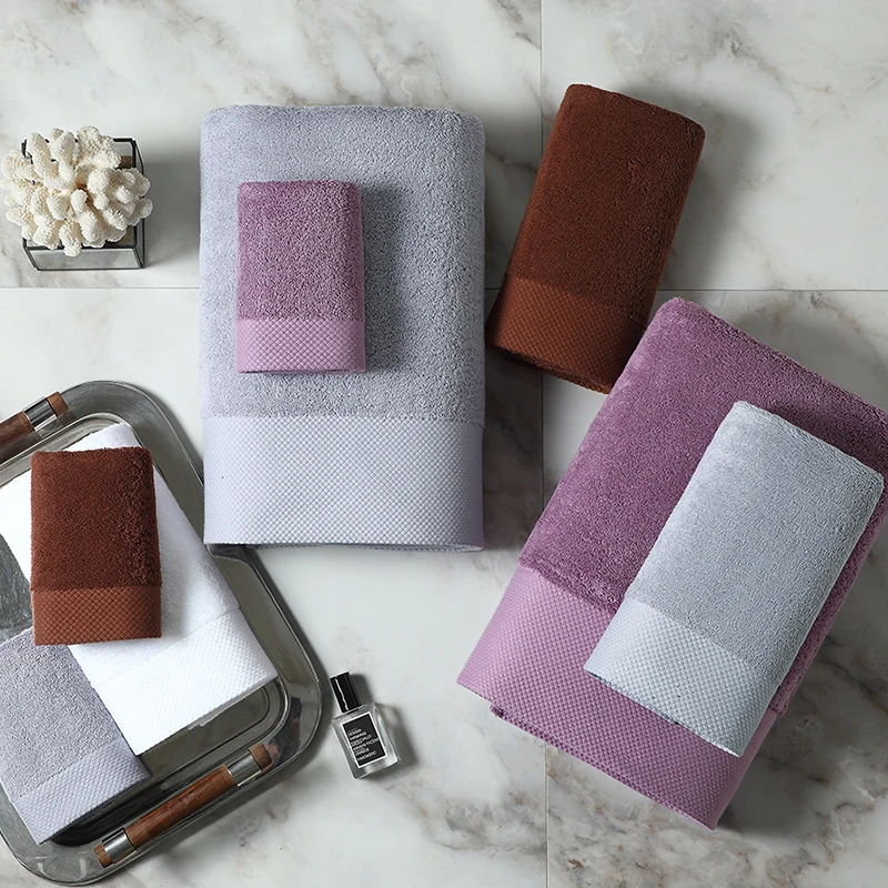 Factory wholesale face hand bath wash towel with satin board for hotel home used