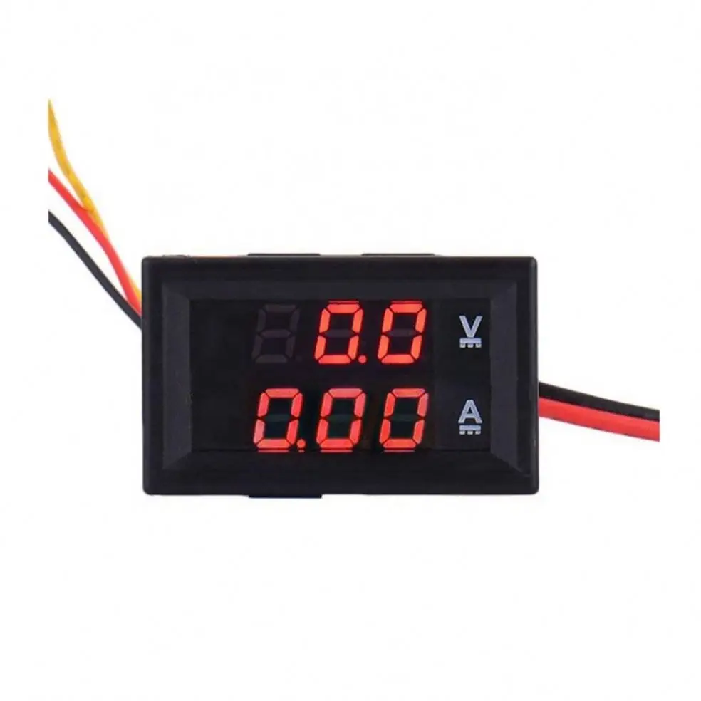 Digital Voltmeter Ammeter DC 0-100V 5A Dual Amp and Volt Meter Gauge Red and Red LED Display for Electric Vehicle Electrobike