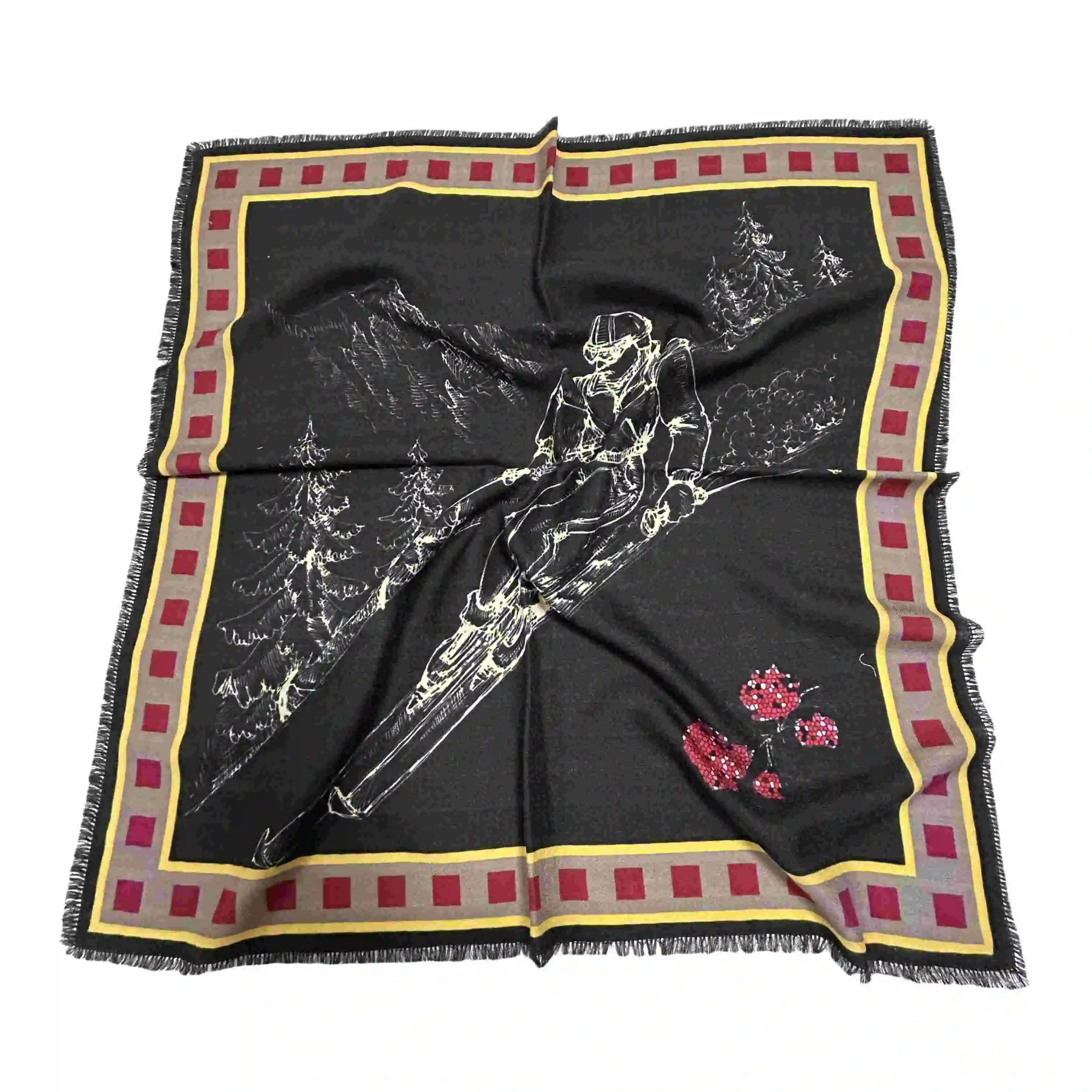 Factory Direct OEM ODM  Eco-friendly Silk Wool Scarf Ladies Pashmina Shawl Winter Silk Scarf