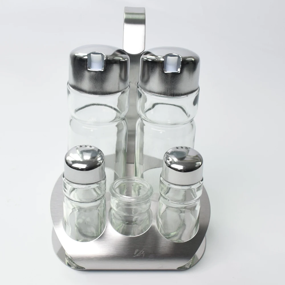 Hot Selling Kitchen Cooking Soy Sauce Olive Oil Storage Bottles Jars Spice Vinegar Food Glass Storage Containers Set Accessories