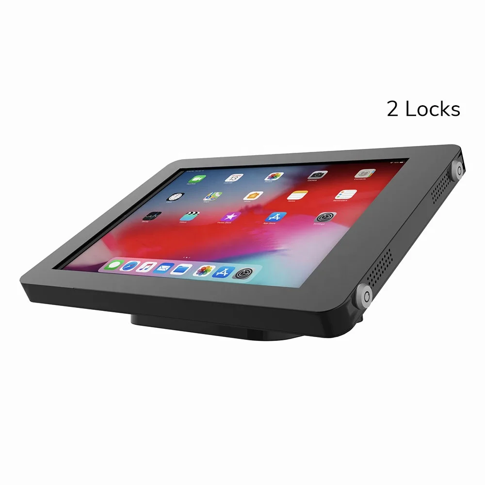 Tablet Stand for iPad Pro 12.9 Inch Metal POS Counter Stand Desktop Wall Mounted Use with Anti Theft Lock Bracket Rock Holder