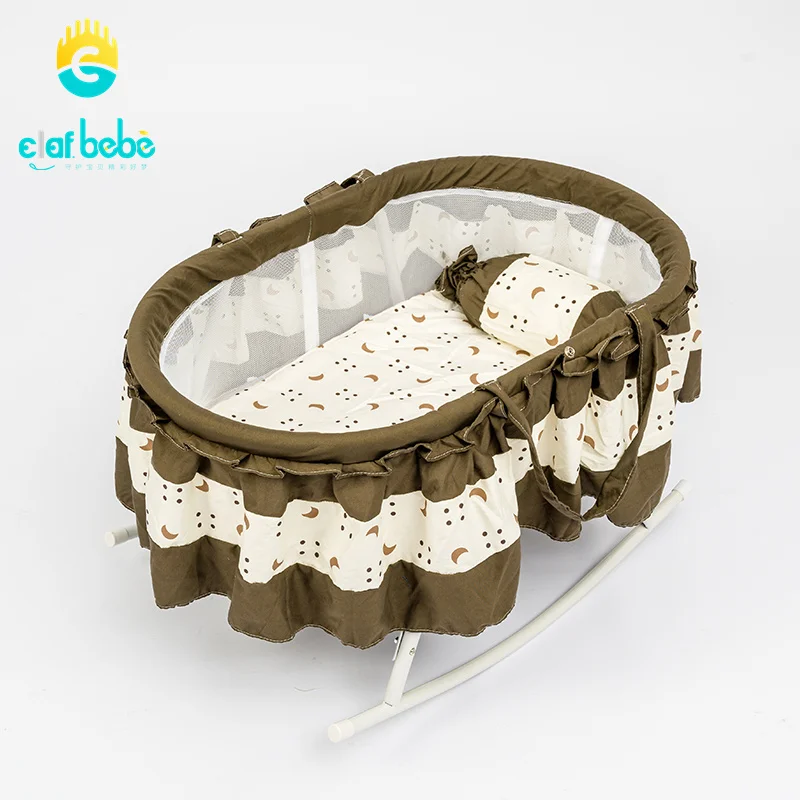 Environmentally children cot metal babi crib swing