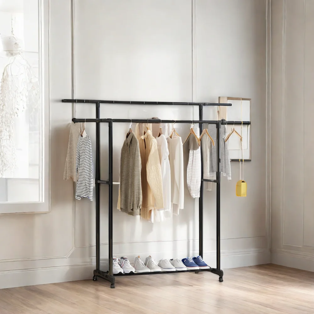 Factory New Design White Vertical Clothes Rack Portable Kids  Plastic Clothes Rack
