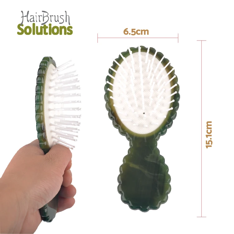 Custom Logo Eco Friendly Handmade Pretty Pattern Acrylic Hairbrush Oval Mini Hair Brushes For Women