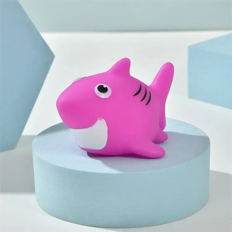 Custom Animals Shaped Kids Rubber Bath Toys DIY Bathroom Shower Toy Mini Rubber Spraying Shark Toy