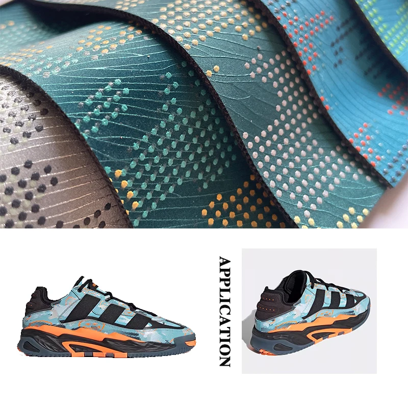 Synthetic PU Faux Leather Fabric Aurora Color PU Leather for Making Shoes