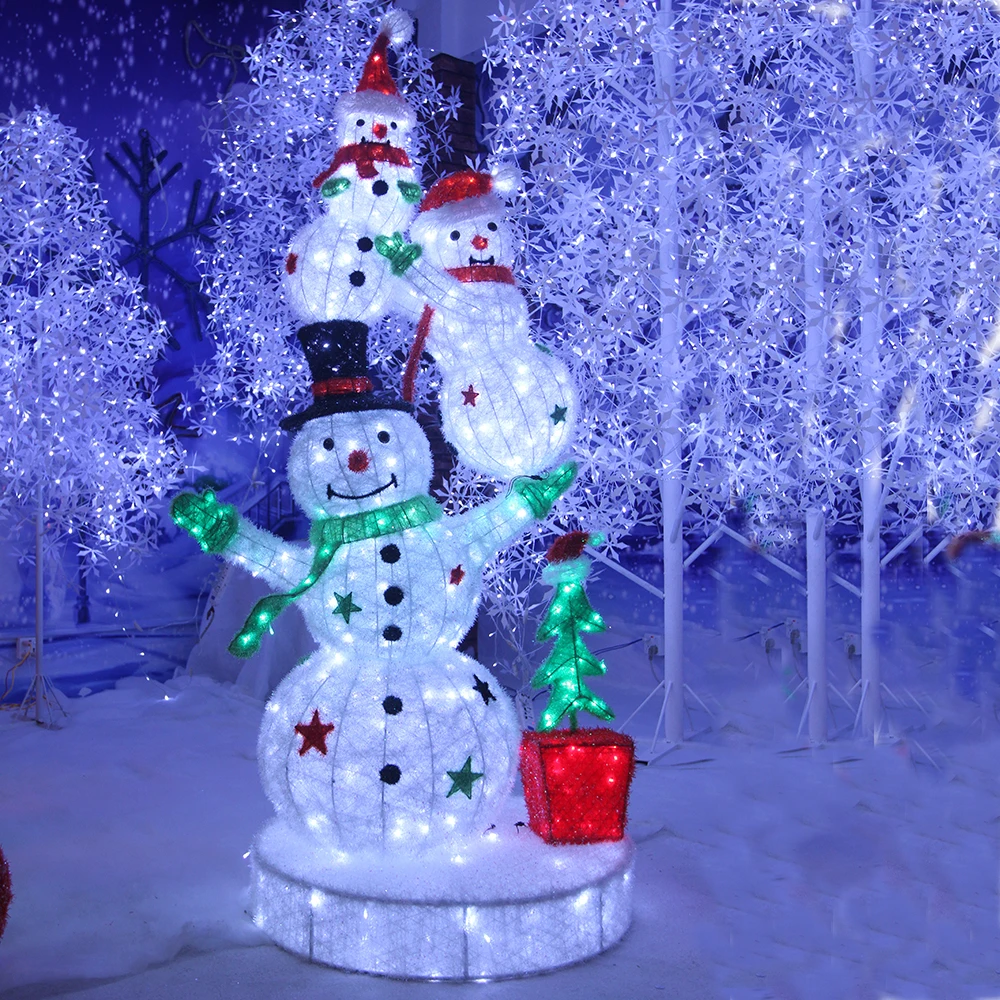Giant Big Size Led Christmas Snowman for Shopping Mall Holiday Garden Decorations Large Led Christmas Ornaments