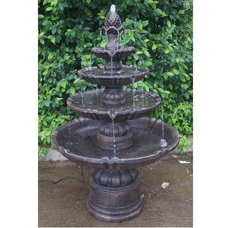Factory Direct Sales Backyard Outdoor Polyresin Water Fountain EU Style Garden Outdoor Waterfall