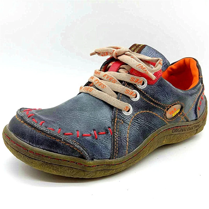 Туфли на плоской подошве, нескользящая подошва из термопластичной резины, без шнуровки, со шнуровкой; Женская обувь на шнуровке; Модная повседневная обувь из коровьей кожи; Женские камуфляжного цвета, натуральная кожа, низкий (1 см-3 см)