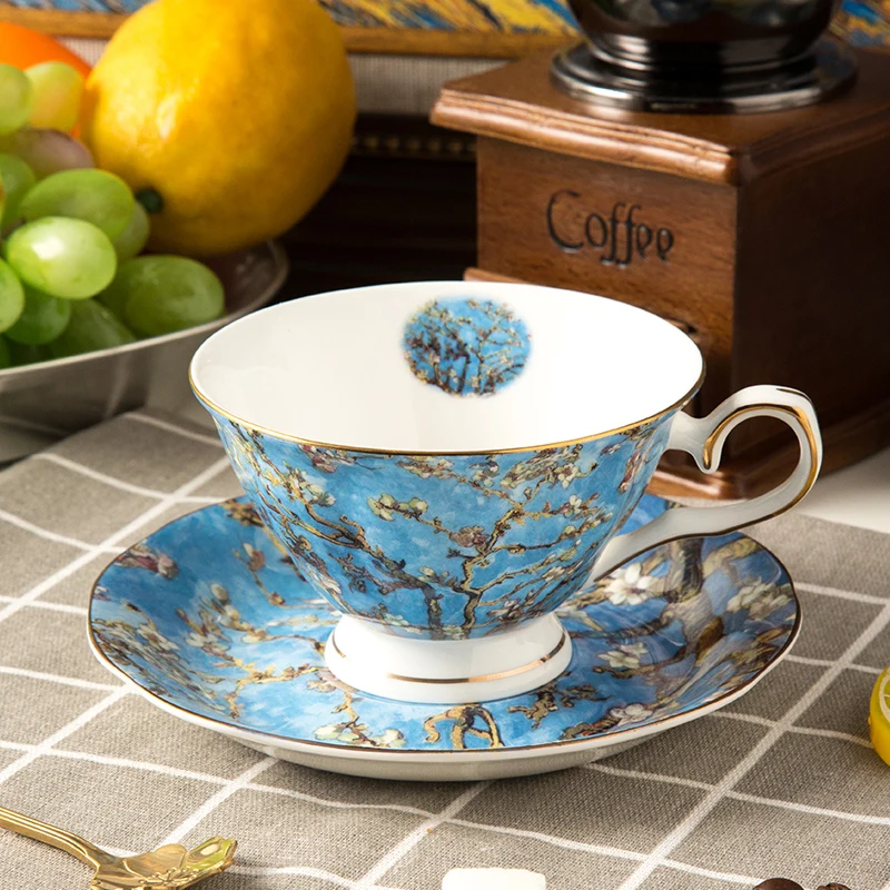 Fashion Fine Bone China Ceramic Teacup set of 6 with Shelf
