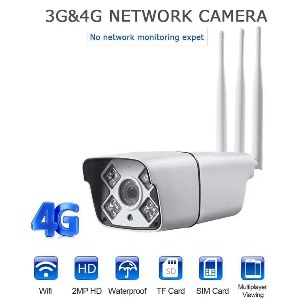 
HD1080P 3G 4G SIM Card Wireless IR 50M CCTV IP security system Outdoor IP66 Waterproof Wifi Bullet Camera 