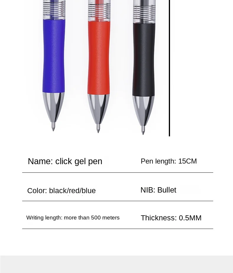 Factory wholesale K35 Press gel pen 0.5 Bullet large capacity carbon signature roller ball pen refill student stationery_12