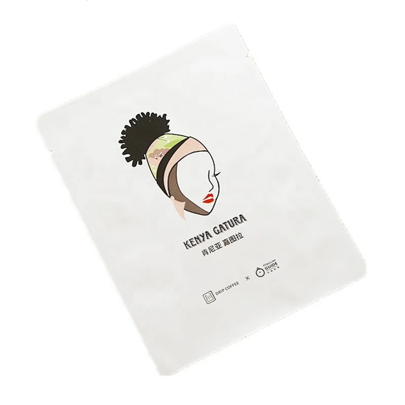 Custom Printed Moisture Barrier 3 Side Seal Matte Mylar Foil Drip Coffee Sachet Bags with Tear Notch