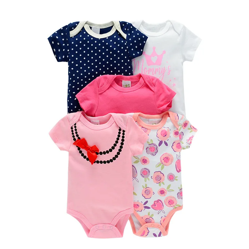 Summer new short-sleeved cotton baby romper 5-pcs kinds children clothes unisex bodysuit wholesale RT0032