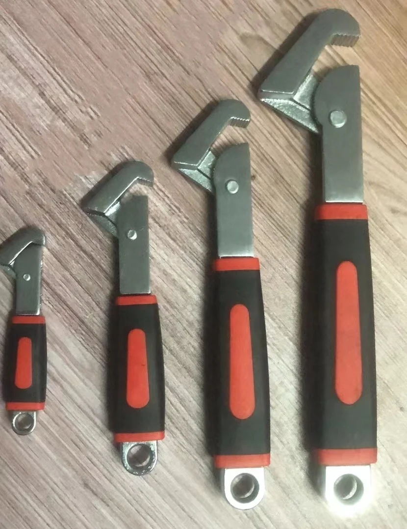 High quality 40CR material universal wrench two-color handle galvanized super wrench
