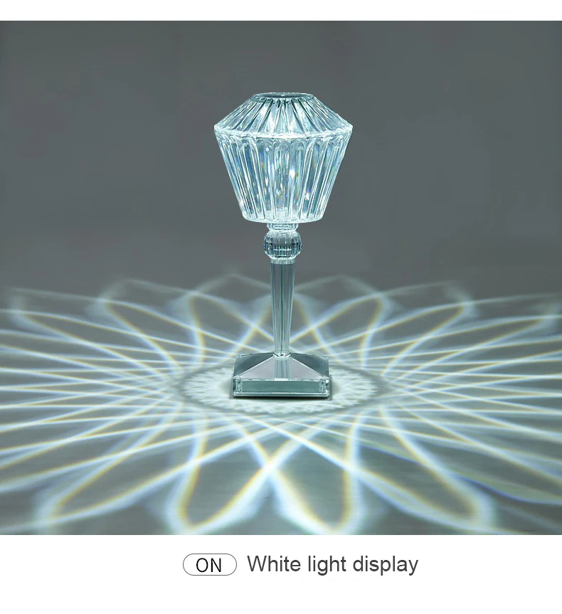 Luxury Petal rose Rechargeable Night lights Acrylic LED cordless Crystal Table lamp