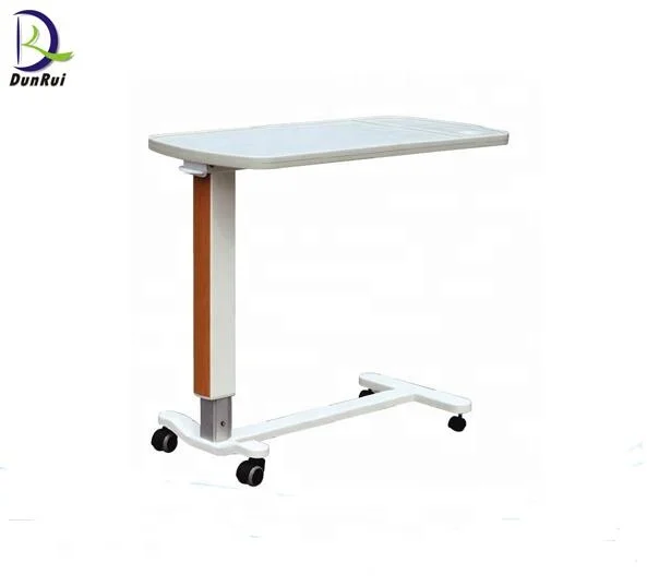 Top Selling Movable ABS Adjustable Height Hospital Bed Over Bed Table with Wheels