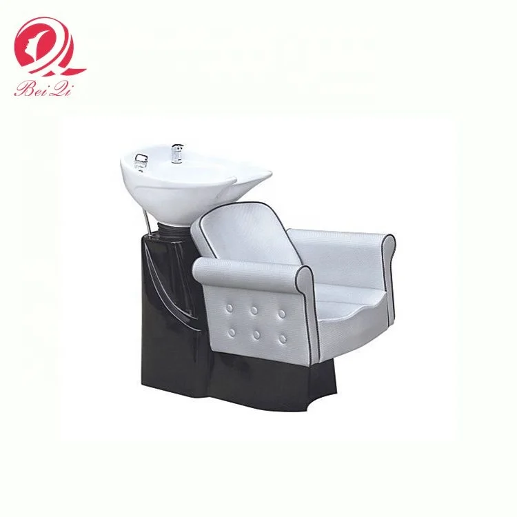 Китайская фабрика, мебель для салона, современный стул для мытья черных волос и шампуня с раковиной для салона