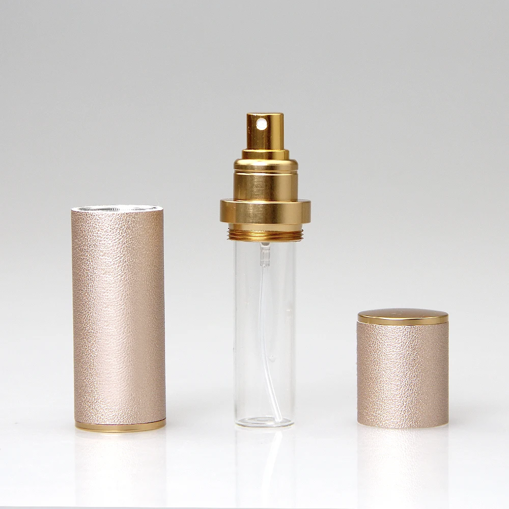 Customized Logo Leather Shell Case Luxury Beauty Spray Bottle 5 ml 10 ml 15 ml 20 ml Cologne Fragrance Atomizer