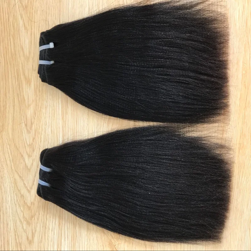 Wholesale Virgin Yaki 10a Grade Raw Yaki Human Hair Cuticle Aligned Tangle Free No Shedding Light Yaki Bundles Black 1 Piece