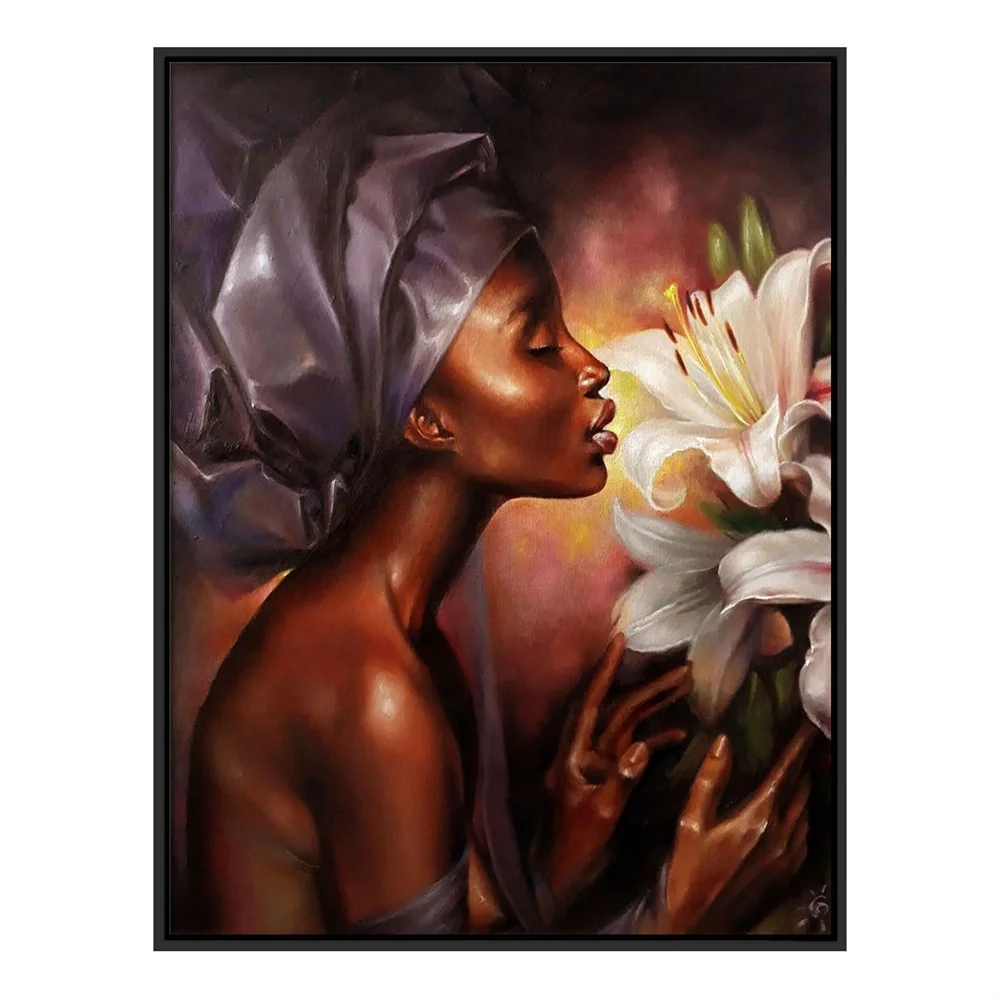 Whole Original design African women pure handmade oil painting decorative painting for wall art