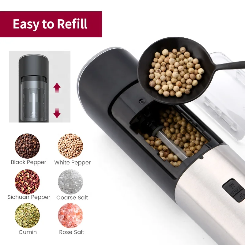 Hot Sale Kitchen Tools 85 ML Black Pepper Grinder Food Grade Gravity Pepper Grinder
