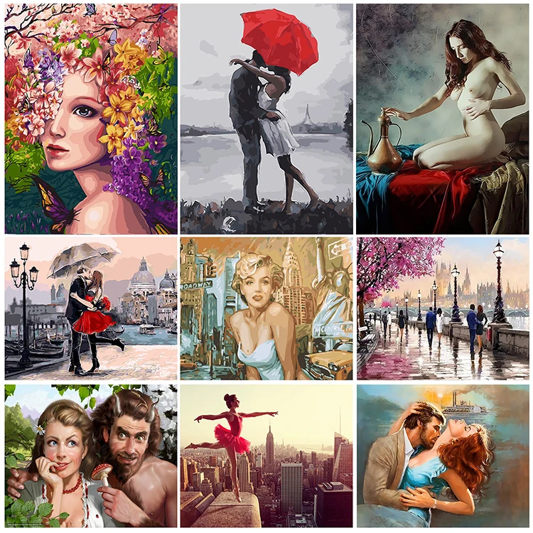 
Two Cute Cub Dog Animals Hand painted Drawing DIY Painting home decoration accessories modern oil painting 