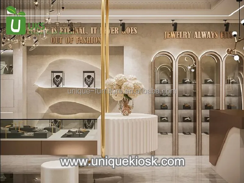 High level jewelry display stands for retail store jewelry shop cabinet glass showcase diamond store fixture watch shop design