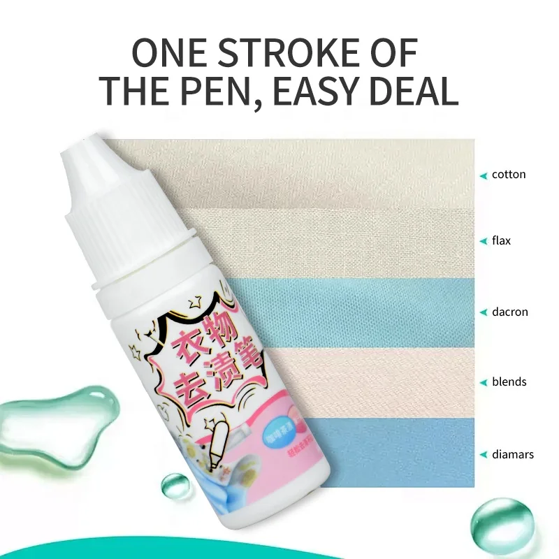 Hot Selling Small Size Travel Portable Oil Cloth Instant Effectliquid Stain Remover Pen For T-shirt Textile Fabric Cleaning Pen