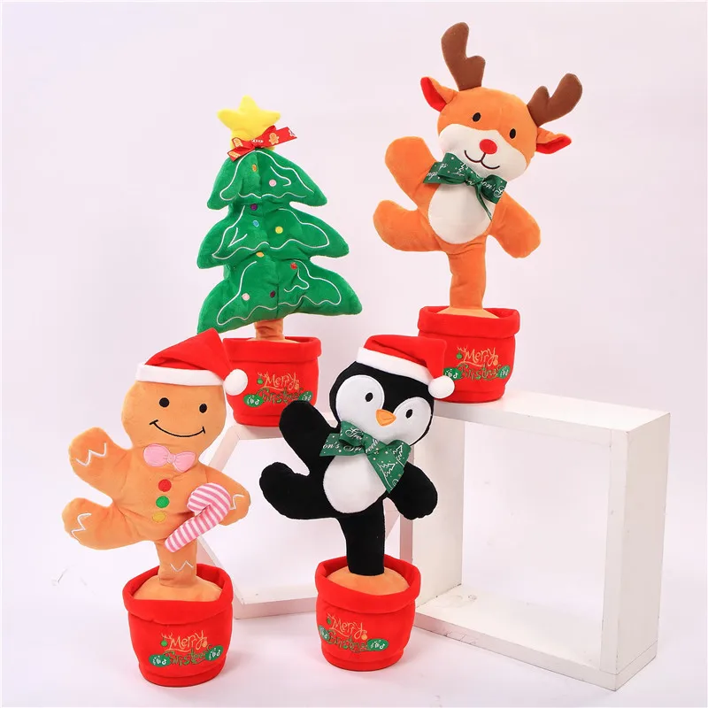 Hot Selling New Electric Christmas Figures Doll Dancing and Singing Electric Toys Christmas Decorations