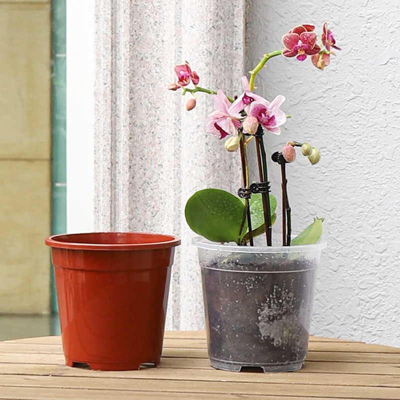 Butterfly orchid root control plastic root pot arum flower candle vine green velvet hollow transparent flower pot
