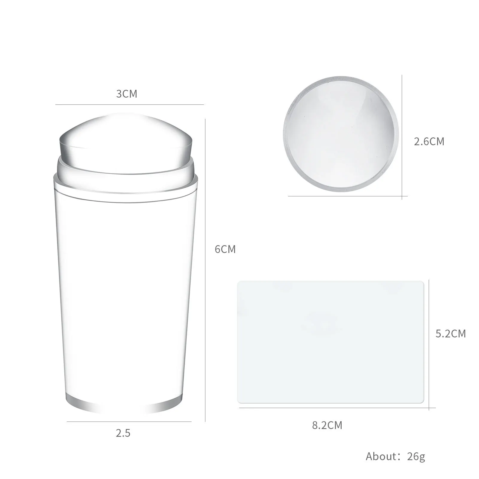Jelly Silicone Nail Art Stamping Kit Manicure Plate Stamp Color French Nail Scraper Nail Stamping Tool Stamper