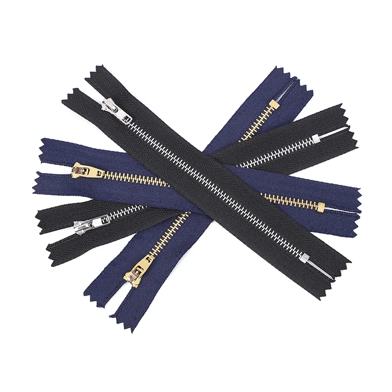 Manufacture Wholesale 3# 5# Metal Zipper Close-end High Quality Custom Zipper Auto Lock YG Brass Slider For Jeans Bags Garments