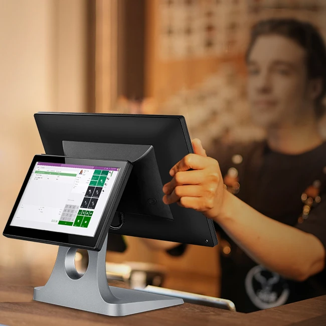 Dual Screen Adjustable Food Ordering Payment Solution Android POS Device POS Terminal