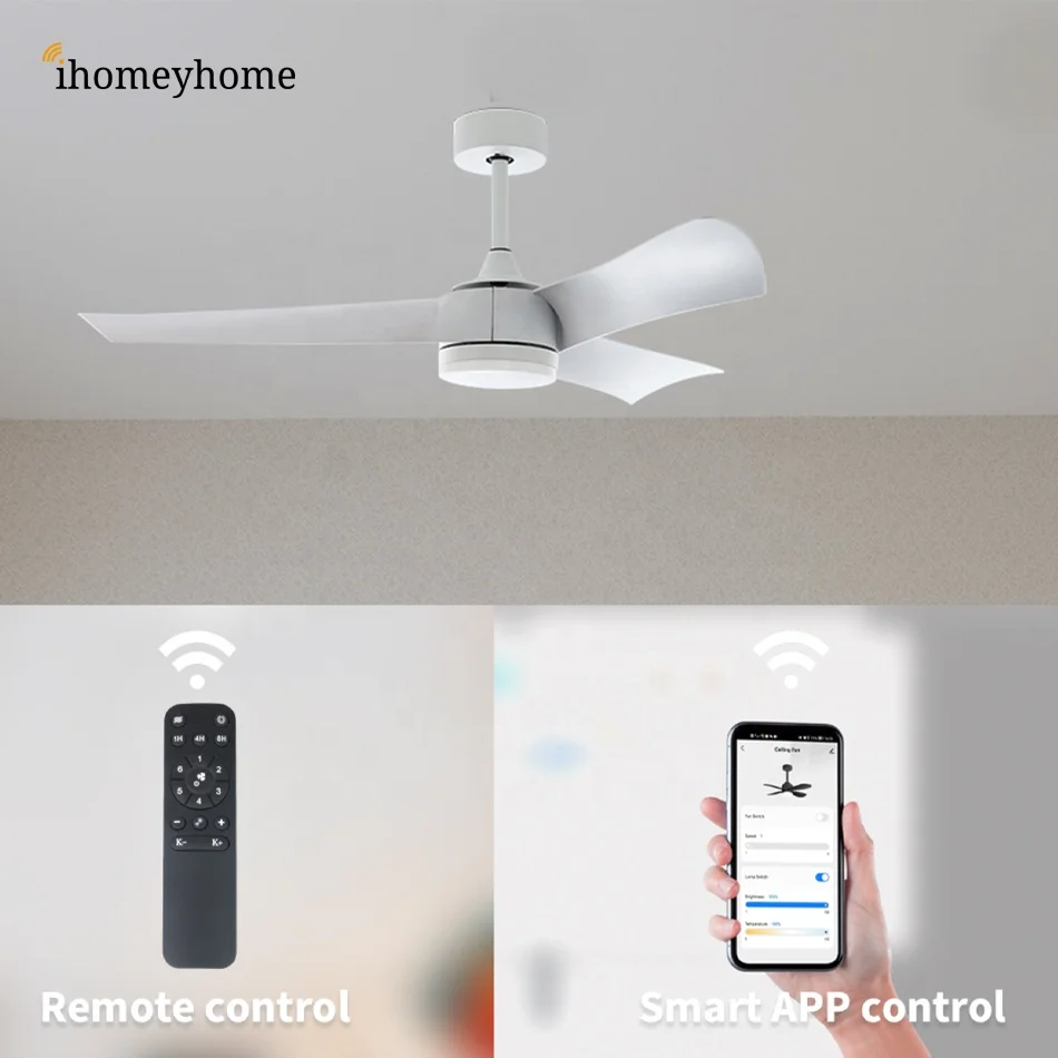 Factory Price Modern 52 inch Fan Chandelier 3 Blades DC Motor Control Remote Smart LED Ceiling Fan Light